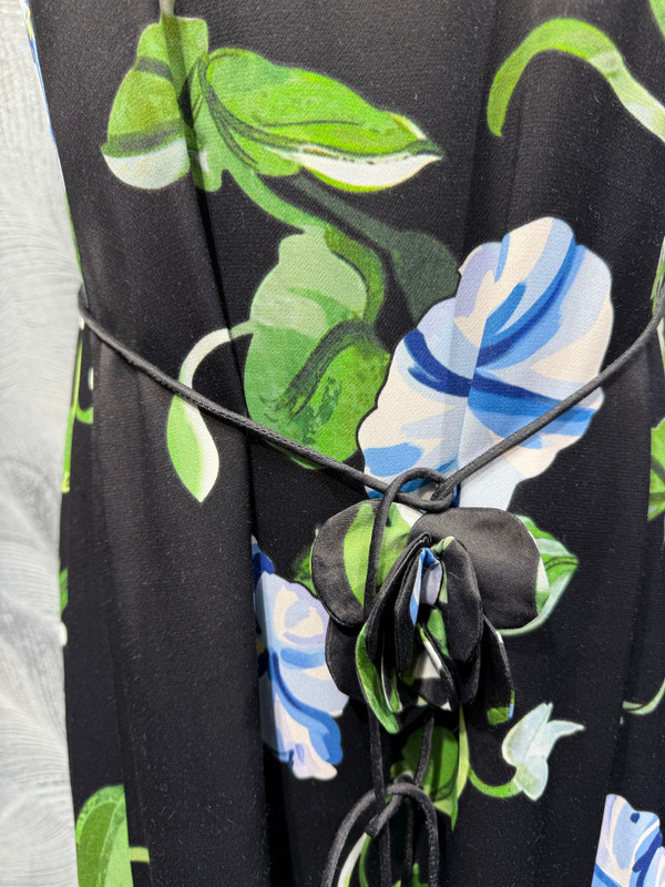 Oscar de la Renta Floral Print Sleeveless Dress, 2026 Summer New Collection - Black/Multi (S-XL)
