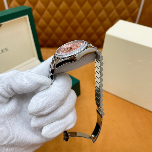 ROLEX DAY-DATE 36 18k White Gold | Pink Baguette Diamond Dial | President Bracelet