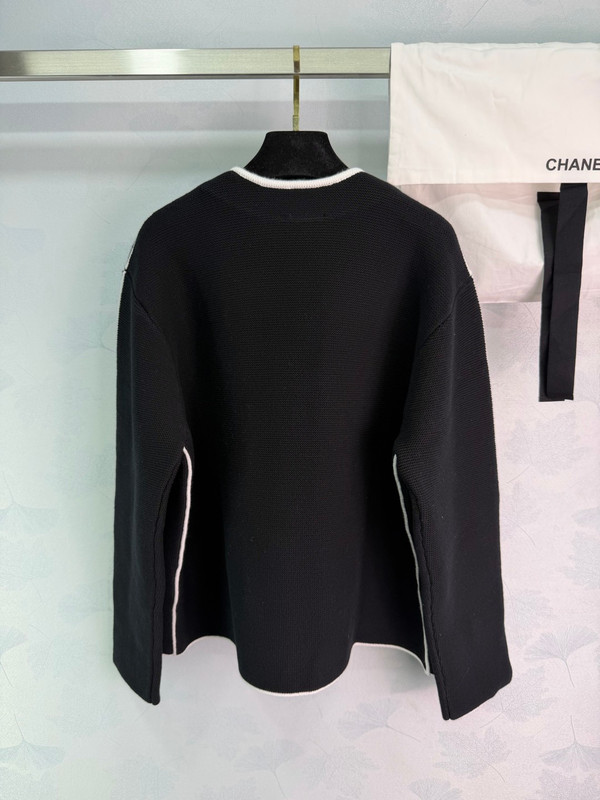 Chanel 26s Knit Cardigan with White Trim