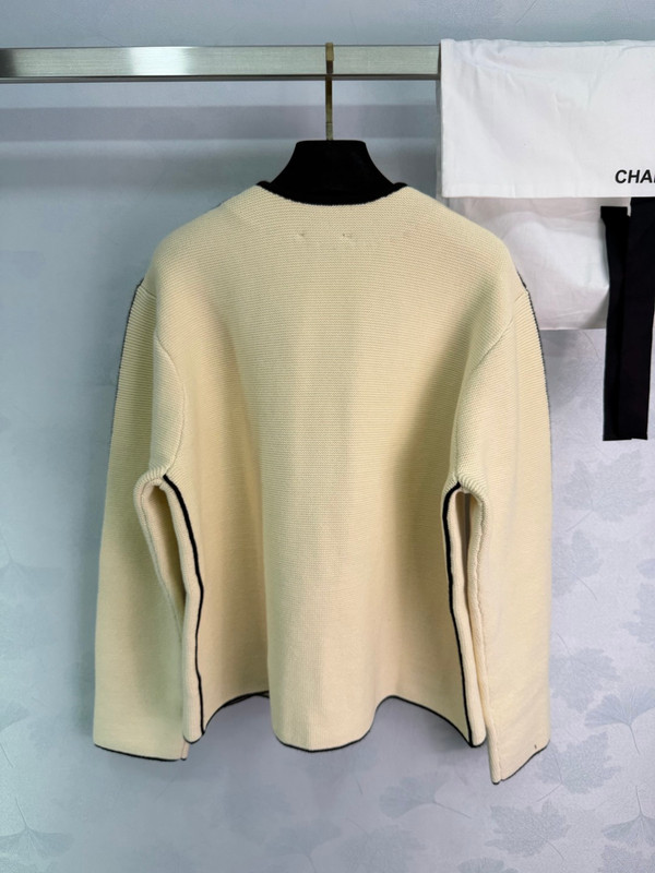 Chanel 26s Knit Cardigan with Black Piping