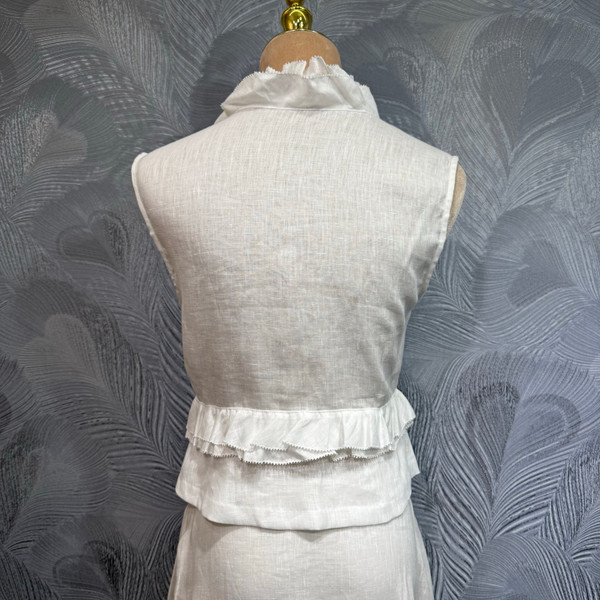 2026 summer new Zimmermann linen solid color top and skirt set