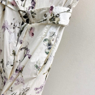 CD 26SS Early Spring Butterfly Iris Print Shirt Dress with Belt