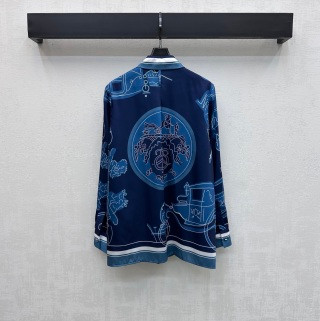 Hermes Silk Printed Long Sleeve Shirt (2026 New Release)