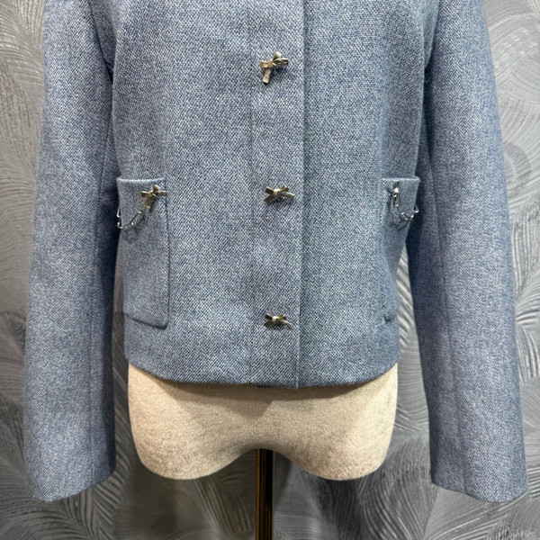 2026 Spring Dior Stand Collar Wool Blend Jacket - M Size