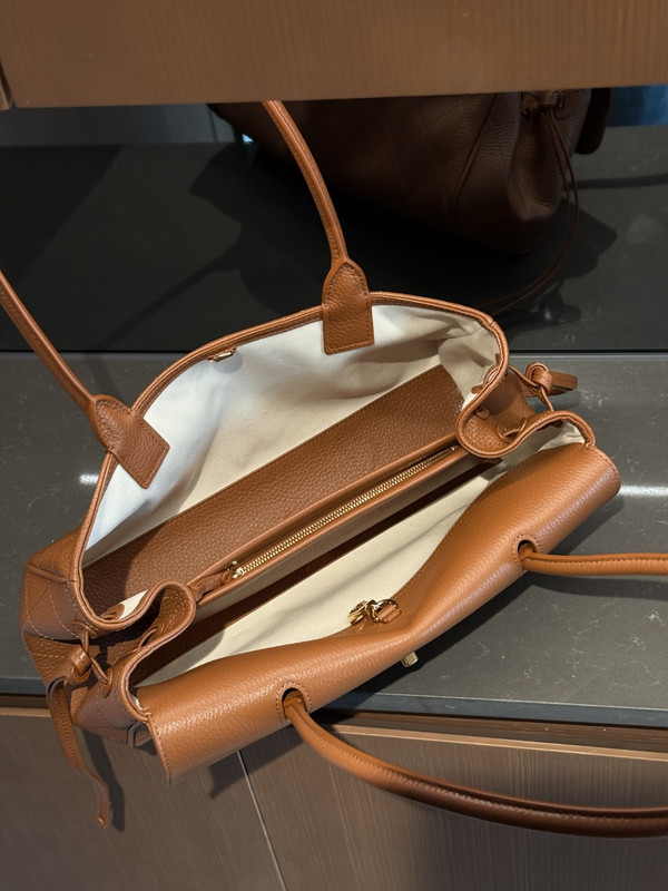 Chanel SS26 Large Bowling Bag - Grained Calfskin & Gold-Tone Metal - Brown
