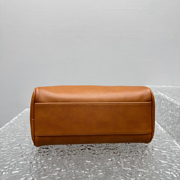 Miu Miu Arcadie Leather Bowling Bag - Brown