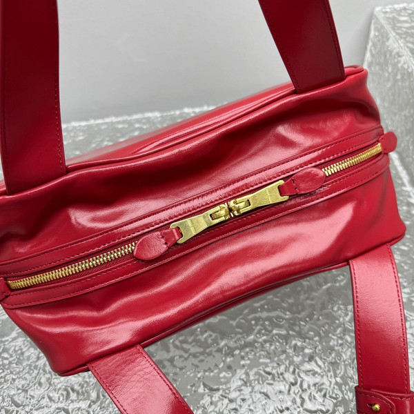 Miu Miu Arcadie Leather Bowling Bag - Red