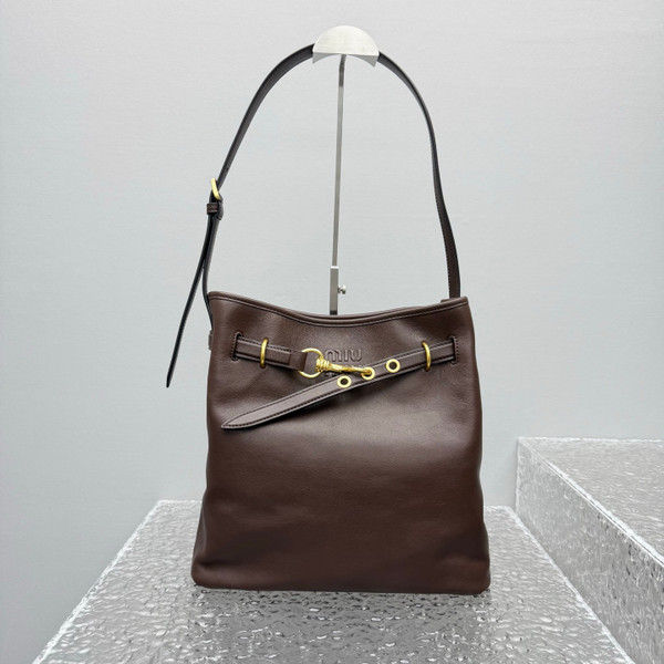 Miu Miu Aventure Nappa Leather Bucket Bag - Heather