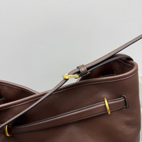 Miu Miu Aventure Nappa Leather Bucket Bag - Heather