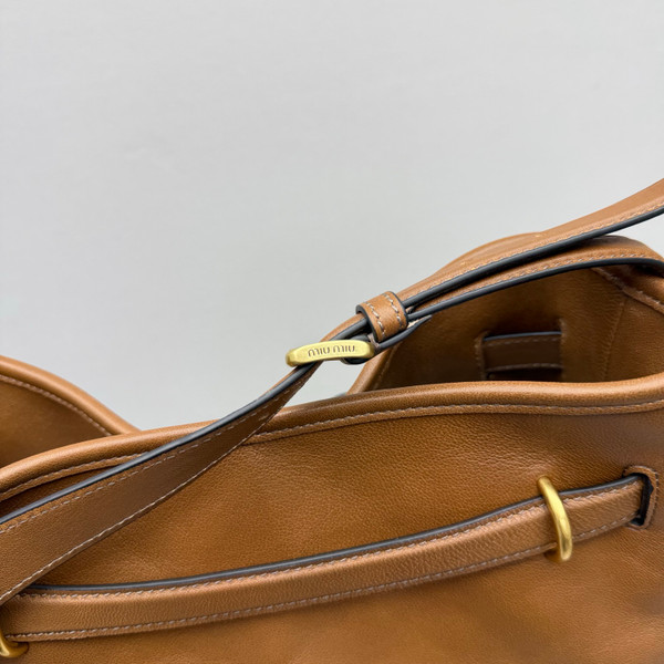 Miu Miu Aventure Nappa Leather Bucket Bag - Brown