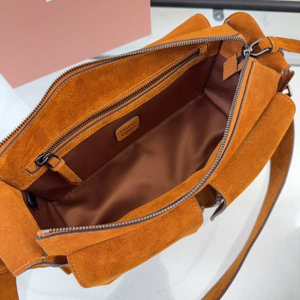 Miu Miu SS26 Suede Messenger Bag - Yellow Brown (II)