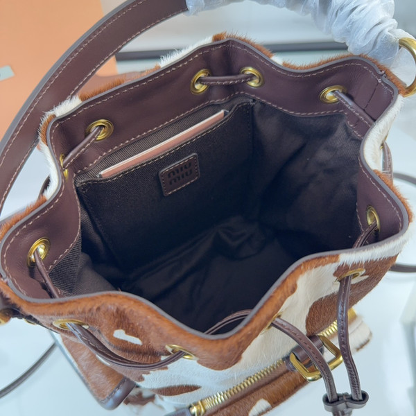 Miu Miu Cow-Print Calf Hair Backpack - Brown White