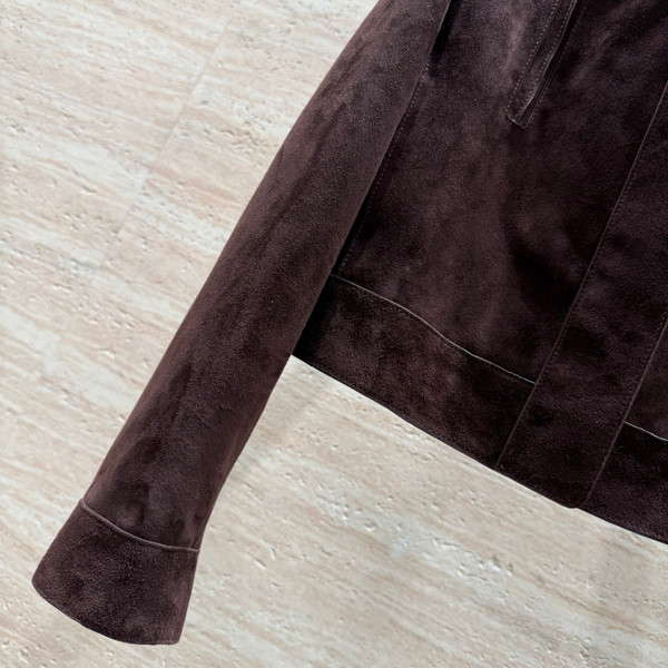 Hermès Spring 2026 Suede Reverse Lambswool Jacket