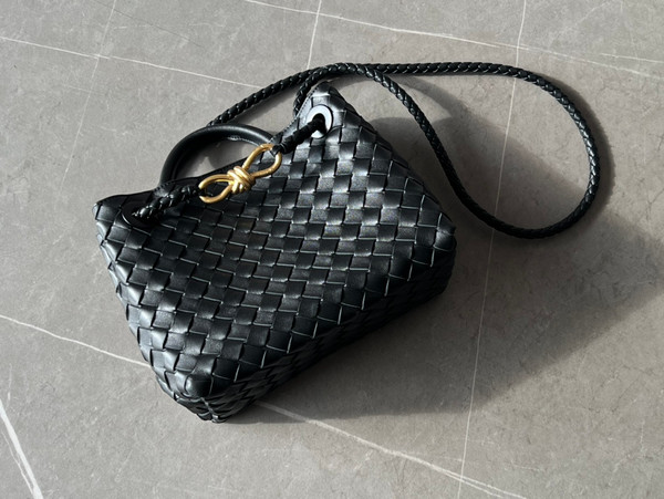 Bottega Veneta Gemelli Intrecciato Leather Small Shoulder Bag - Black