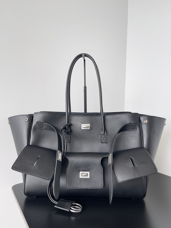 Balenciaga Bel Air Shoulder Bag – Black Silver Hardware