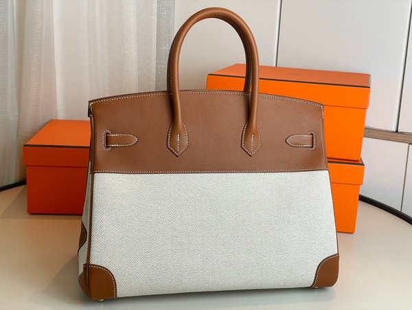 Hermès Birkin 35 – Canvas Fauve Barenia GHW