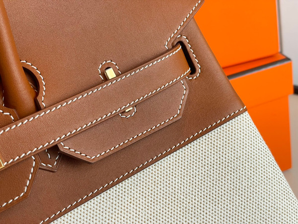 Hermès Birkin 35 – Canvas Fauve Barenia GHW