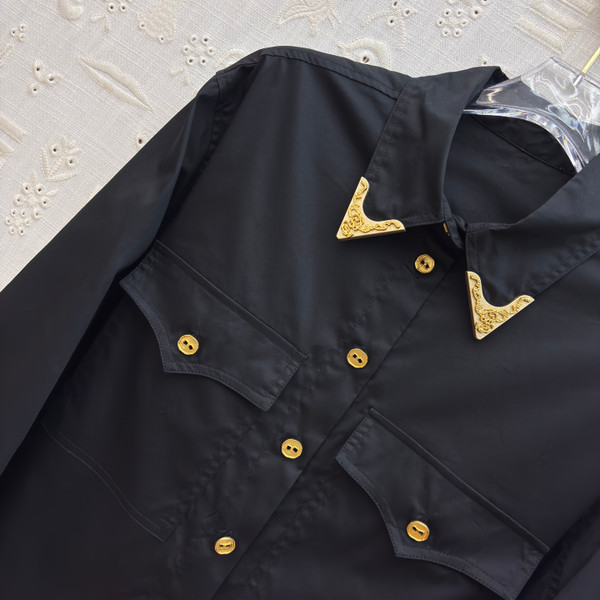 Schiaparelli Eagle Collar Shirt – Black