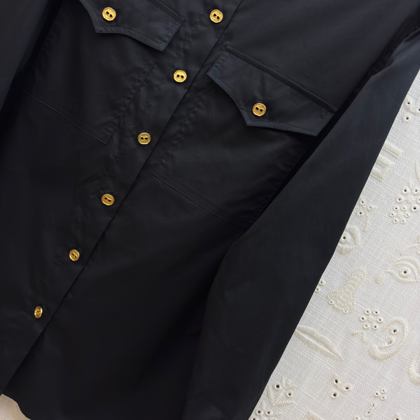 Schiaparelli Eagle Collar Shirt – Black