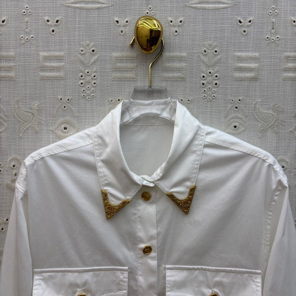 Schiaparelli Eagle Collar Shirt – White