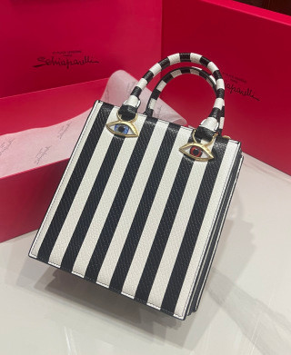 Schiaparelli Face Bag Black & White Stripe