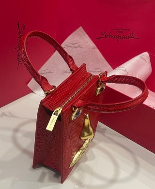 Schiaparelli Face Bag Small Black Lizard