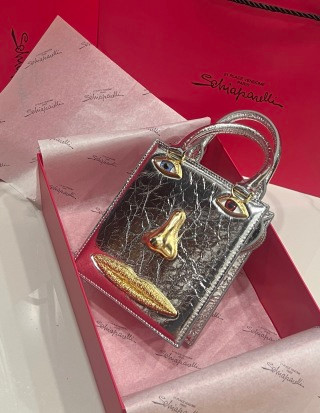 Schiaparelli Face Bag Small Red Lizard