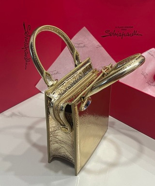 Schiaparelli Face Bag Small Black Lizard