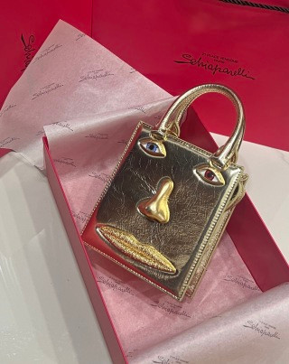 Schiaparelli Face Bag Small Black Lizard