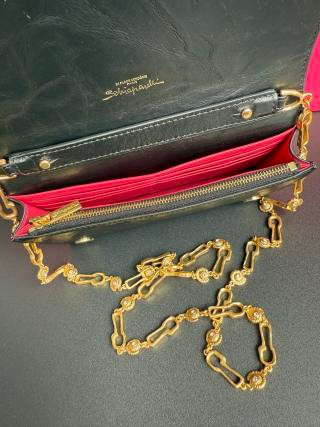 Schiaparelli Face Bag Medium Blue Croc