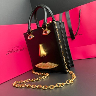 Schiaparelli Serrure Clutch Rose Gold Croc