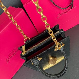 Schiaparelli Face Tote Large Silver Croc