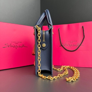 Schiaparelli Face Tote Small Silver Croc