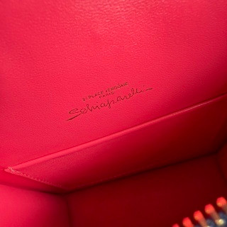 Schiaparelli Face Tote Small Silver Croc