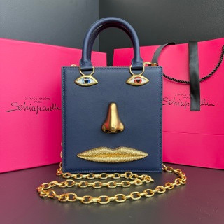 Schiaparelli Face Tote Large Taupe Croc