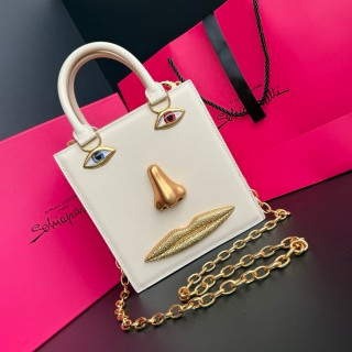 Schiaparelli Face Tote Large Black Cream