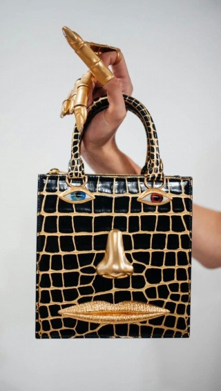 Schiaparelli Face Tote Small Silver