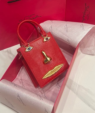 Schiaparelli Face Tote Small Gold