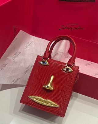 Schiaparelli Face Tote Small Gold