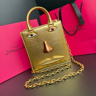 Schiaparelli Face Tote Large Gold