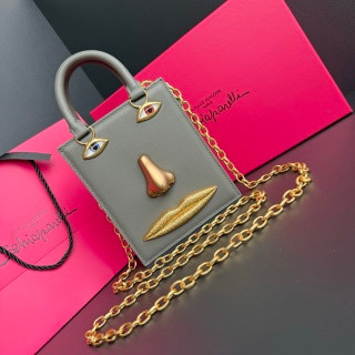Schiaparelli Face Tote Small Grey