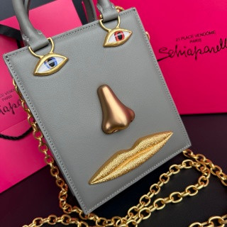Schiaparelli Face Tote Small Grey