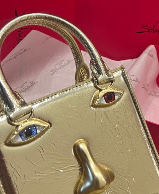 Schiaparelli Face Tote Small Grey