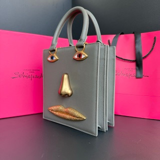Schiaparelli Face Tote Large Grey