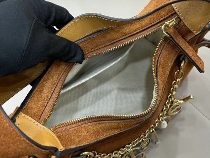 Chloé Charms Suede Hobo Caramel