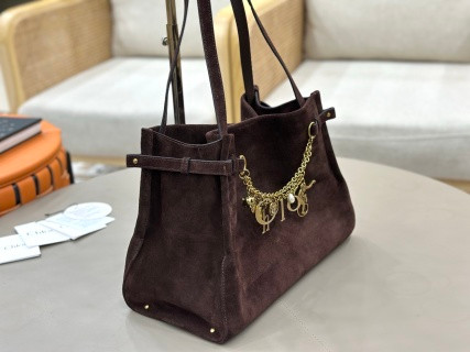 Chloé Charms Suede Hobo Deep Burgundy