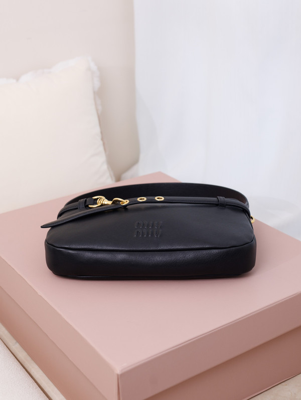 Miu Miu Nappa Leather Tote Bag - Black