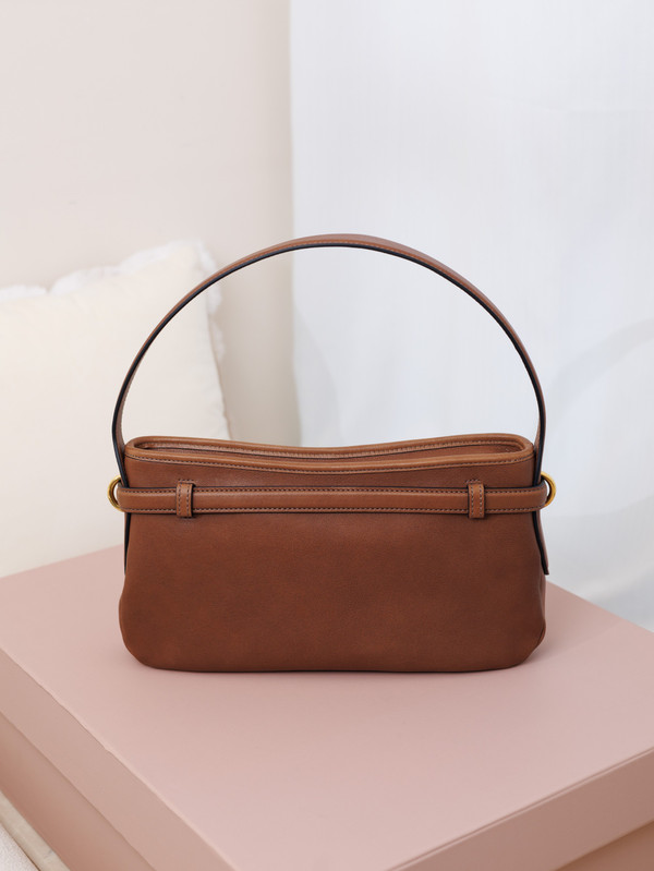 Miu Miu Nappa Leather Tote Bag - Cognac