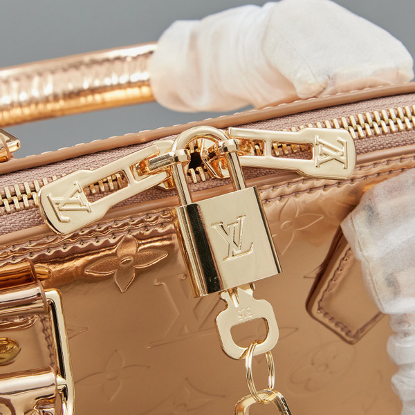 Louis Vuitton Alma BB M27037 Metallic Copper Monogram Vernis Handbag