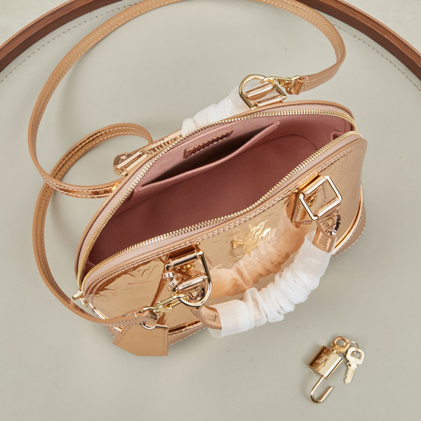 Louis Vuitton Alma BB M27037 Metallic Copper Monogram Vernis Handbag